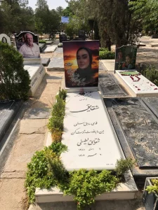 طرح شیک سنگ قبر دخترانه کد 1355