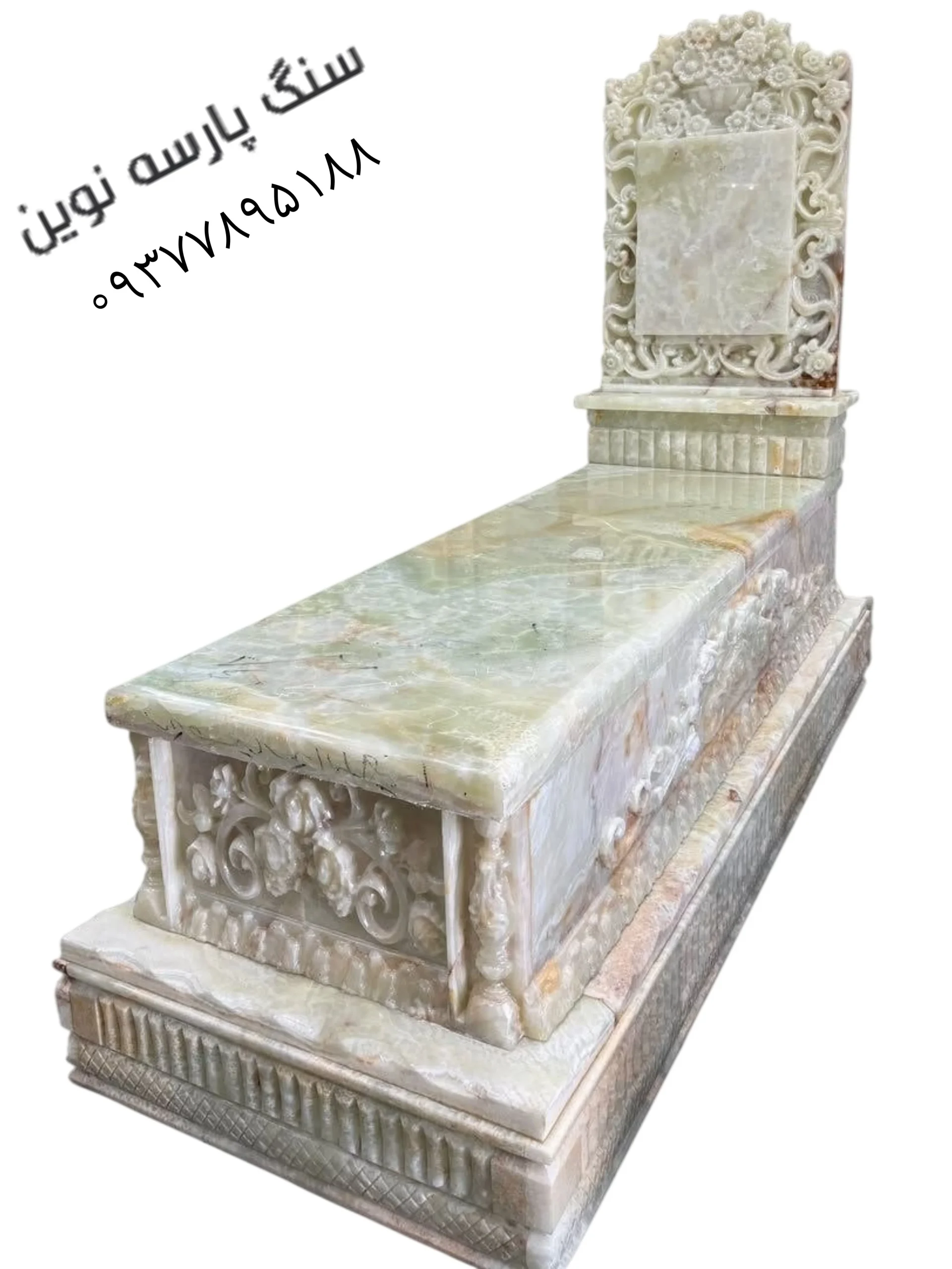 طرح جدید و شیک سنگ قبر مرمر کد ۱۴۱۳